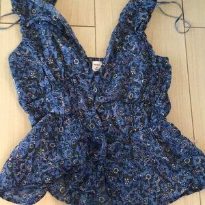 Floral Blue Women's Top
